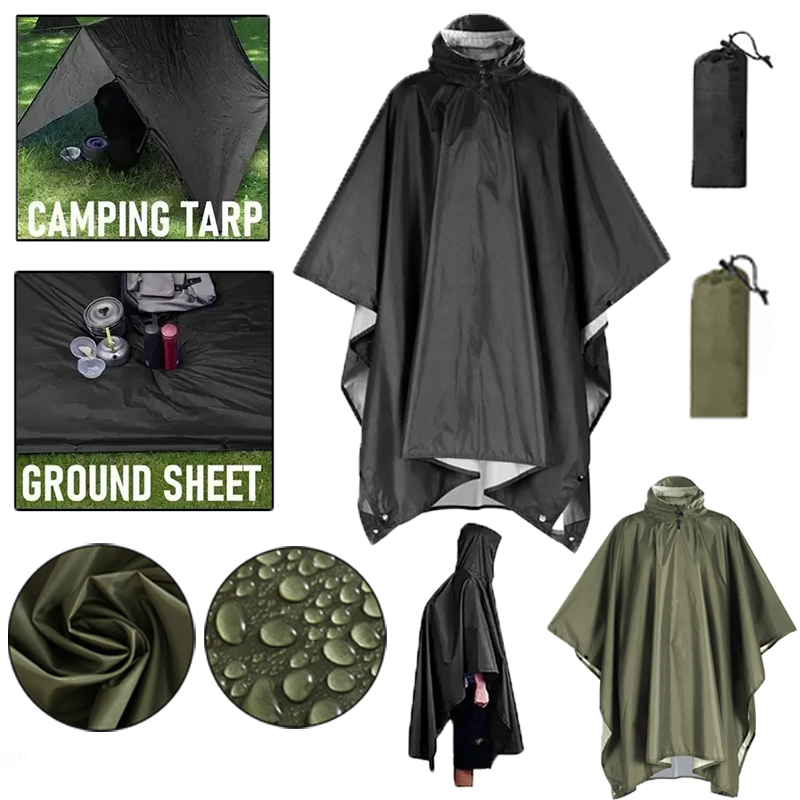 Outdoor 3 In 1 Military Rainco - Emergency Poncho Rain recension och pris
