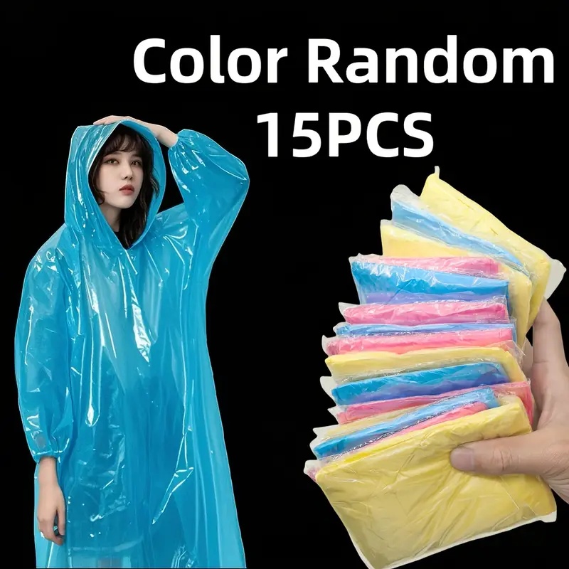 15/30Pcs Random Color Disposab - Emergency Poncho Rain recension och pris