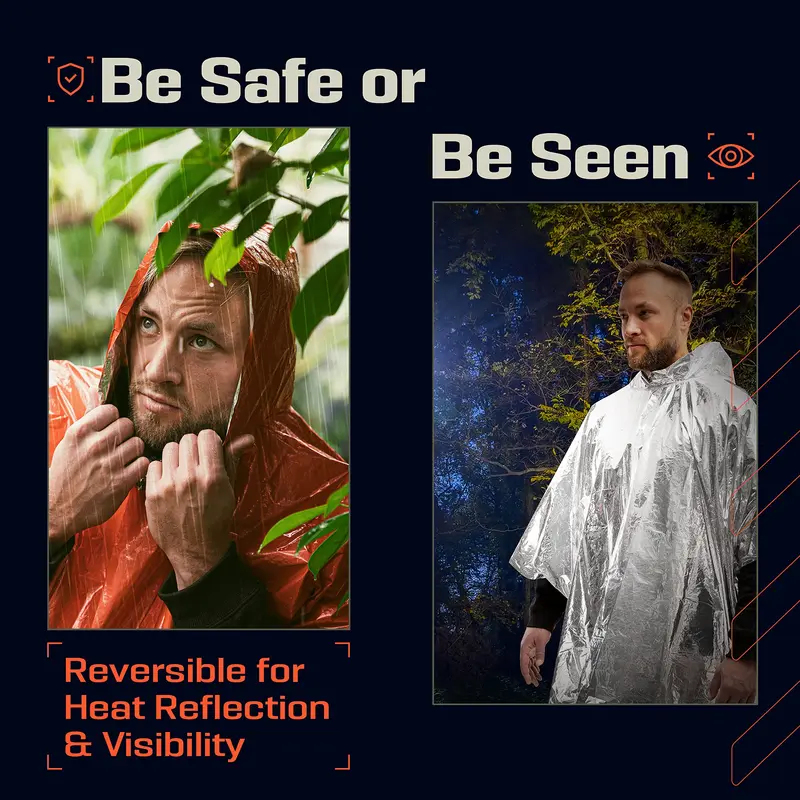 Aluminum Coated Hooded Emergen - Emergency Poncho Rain recension och pris