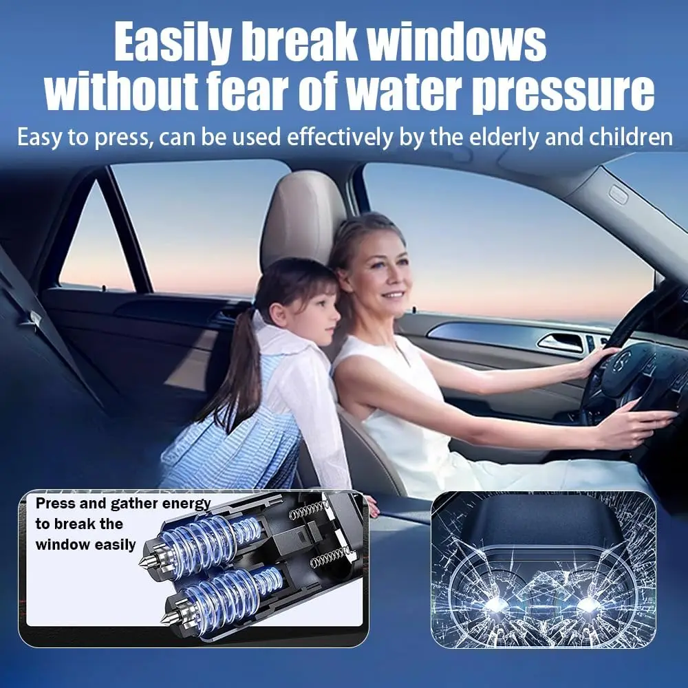 Car Safety Hammer 2-in-1 Windo - Rescue Rope Throw recension och pris