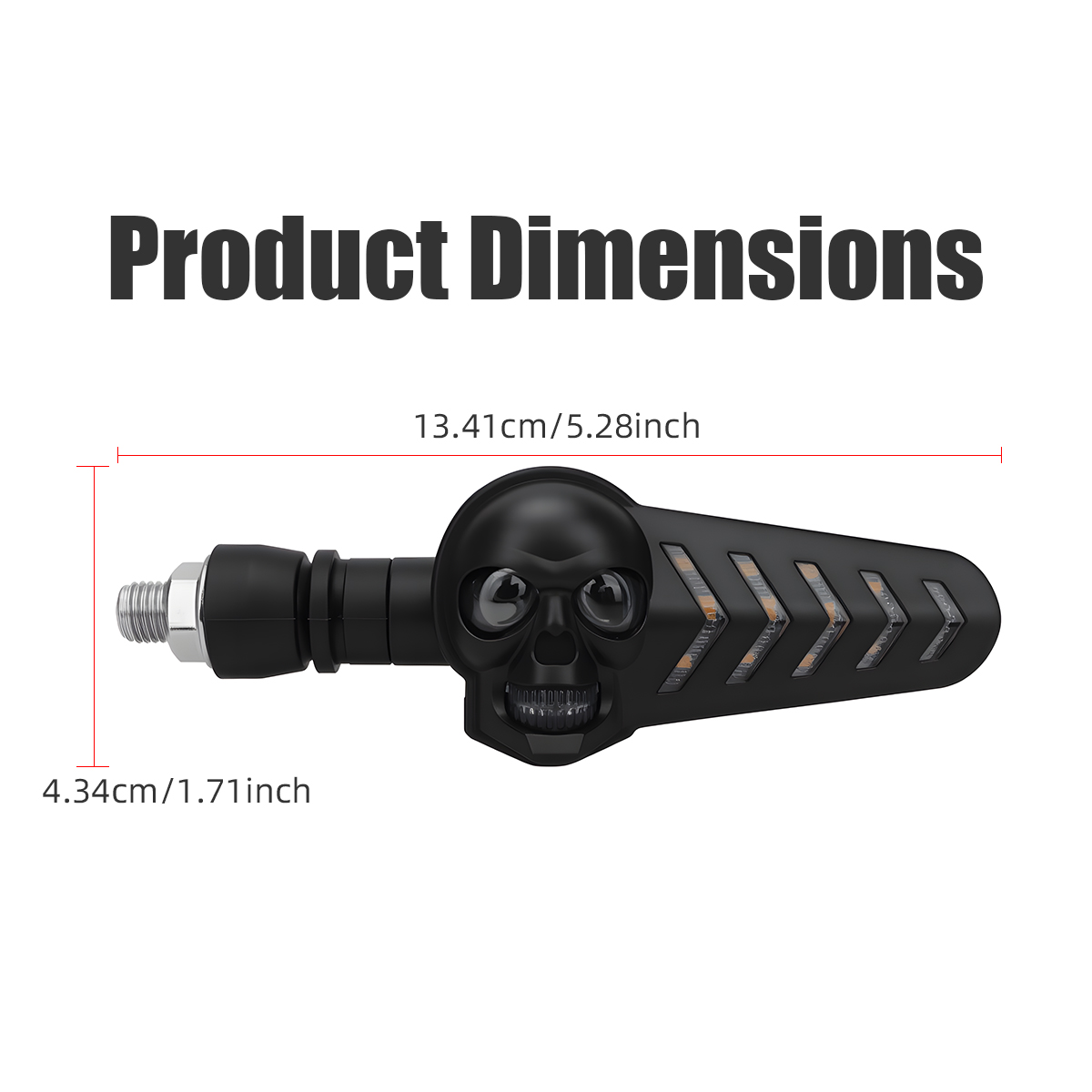 1Pair Motorcycle Skull Head LE - Sos Light Strobe recension och pris