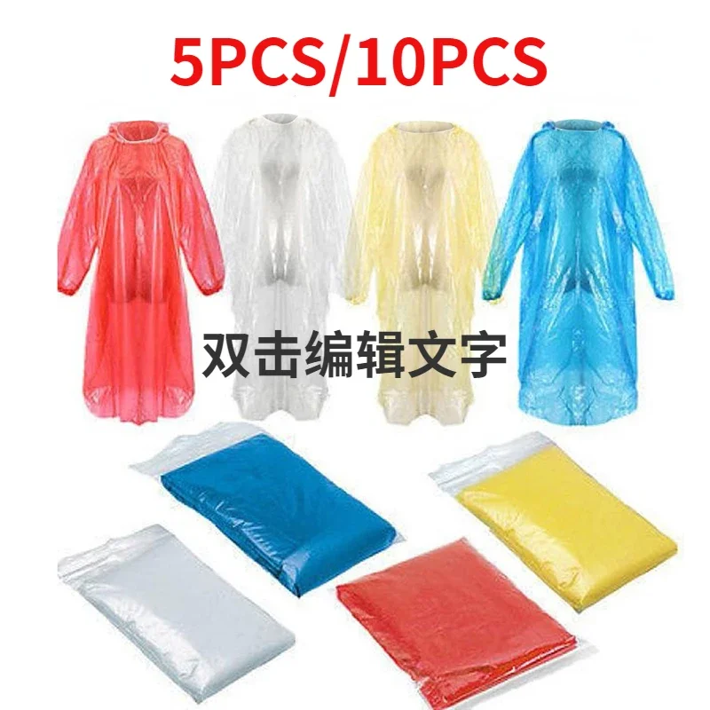 5/10PC Disposable Raincoat Adu - Emergency Poncho Rain recension och pris