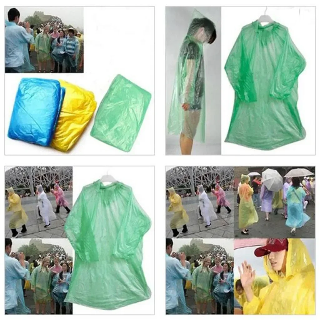 5/10PC Disposable Raincoat Adu - Emergency Poncho Rain recension och pris