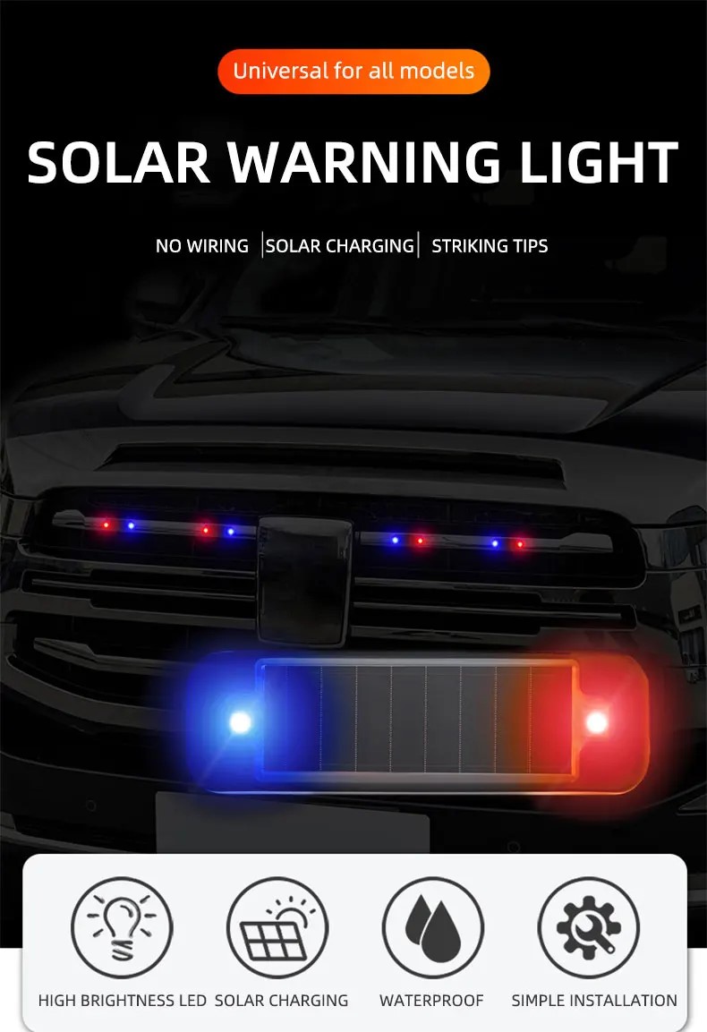 Mini LED Solar Power Car Warni - Sos Light Strobe recension och pris